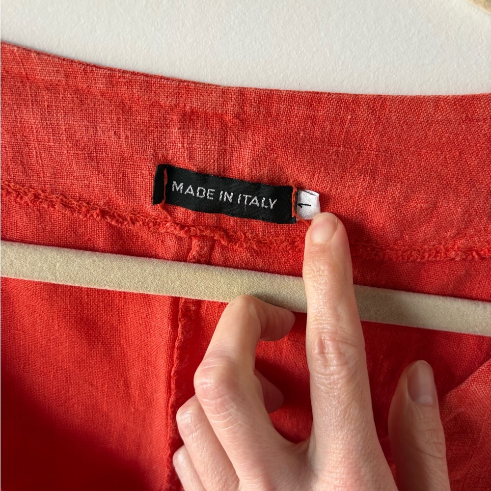 Made in Italy Orange Linen Tunic - Picture 3 of 6
